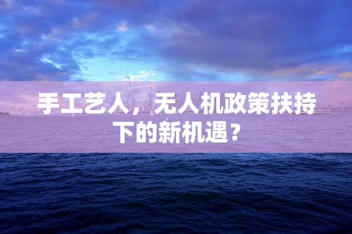 手工艺人，无人机政策扶持下的新机遇？