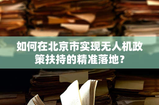 如何在北京市实现无人机政策扶持的精准落地？